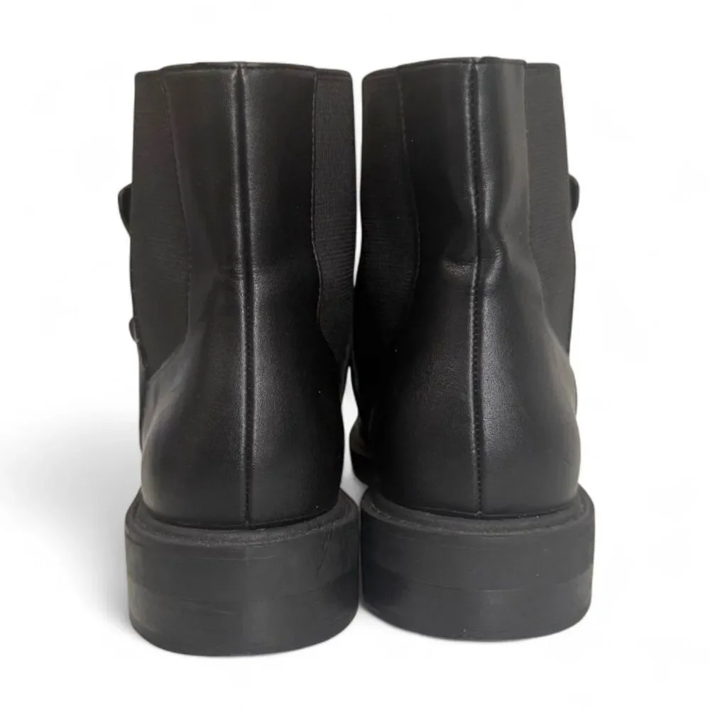URBAN OUTFITTERS Zoe Studded triple black strappy boots, EUC! Size 9